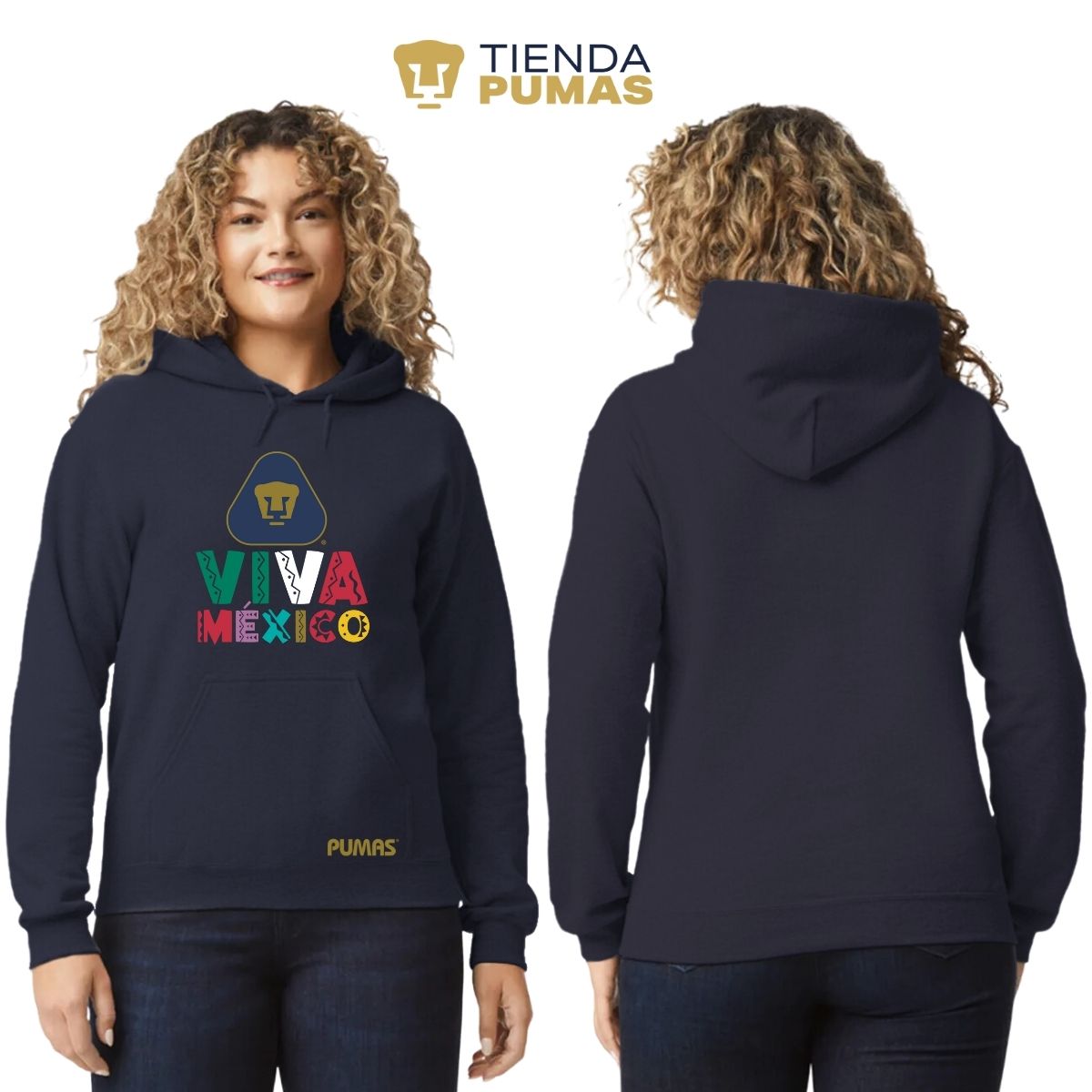 Sudadera Mujer Hoodie Pumas UNAM Tricolor