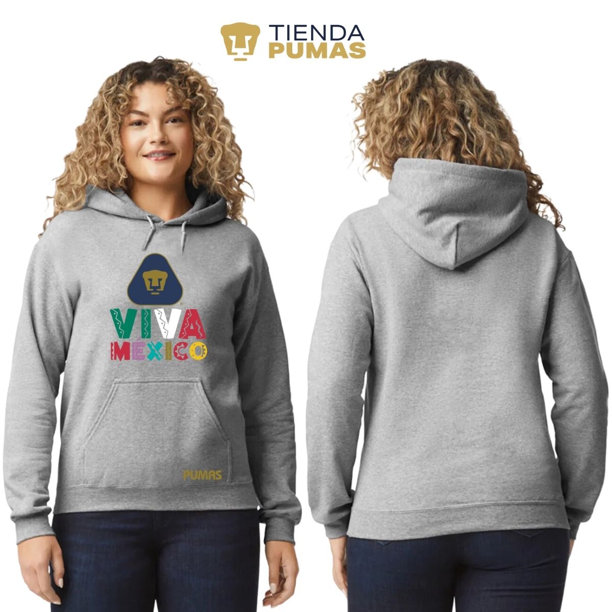 Sudadera Mujer Hoodie Pumas UNAM Tricolor