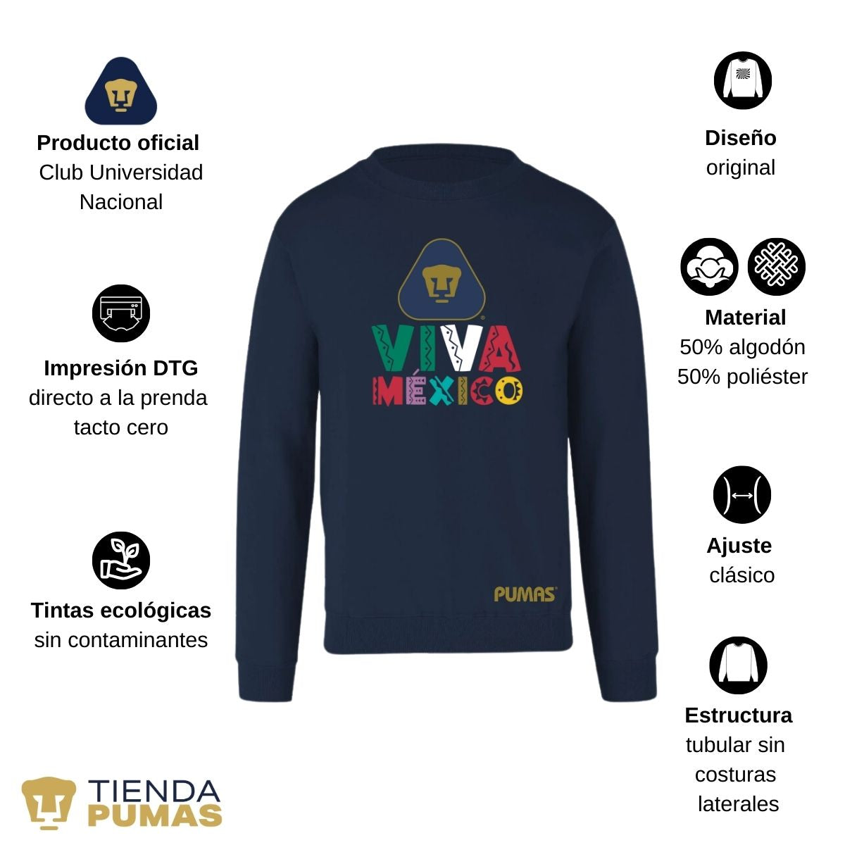 Sudadera Hombre Pumas UNAM Tricolor