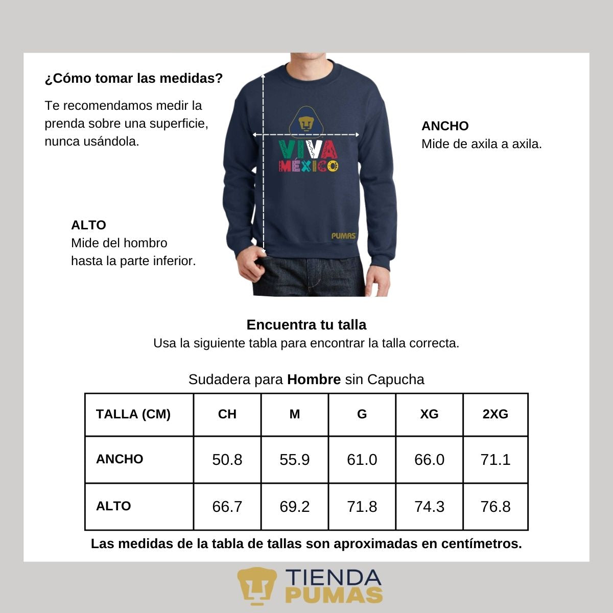 Sudadera Hombre Pumas UNAM Tricolor