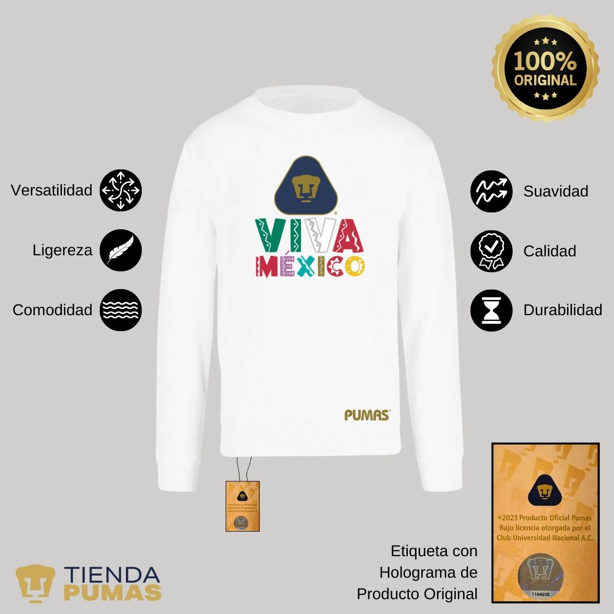 Sudadera Hombre Pumas UNAM Tricolor