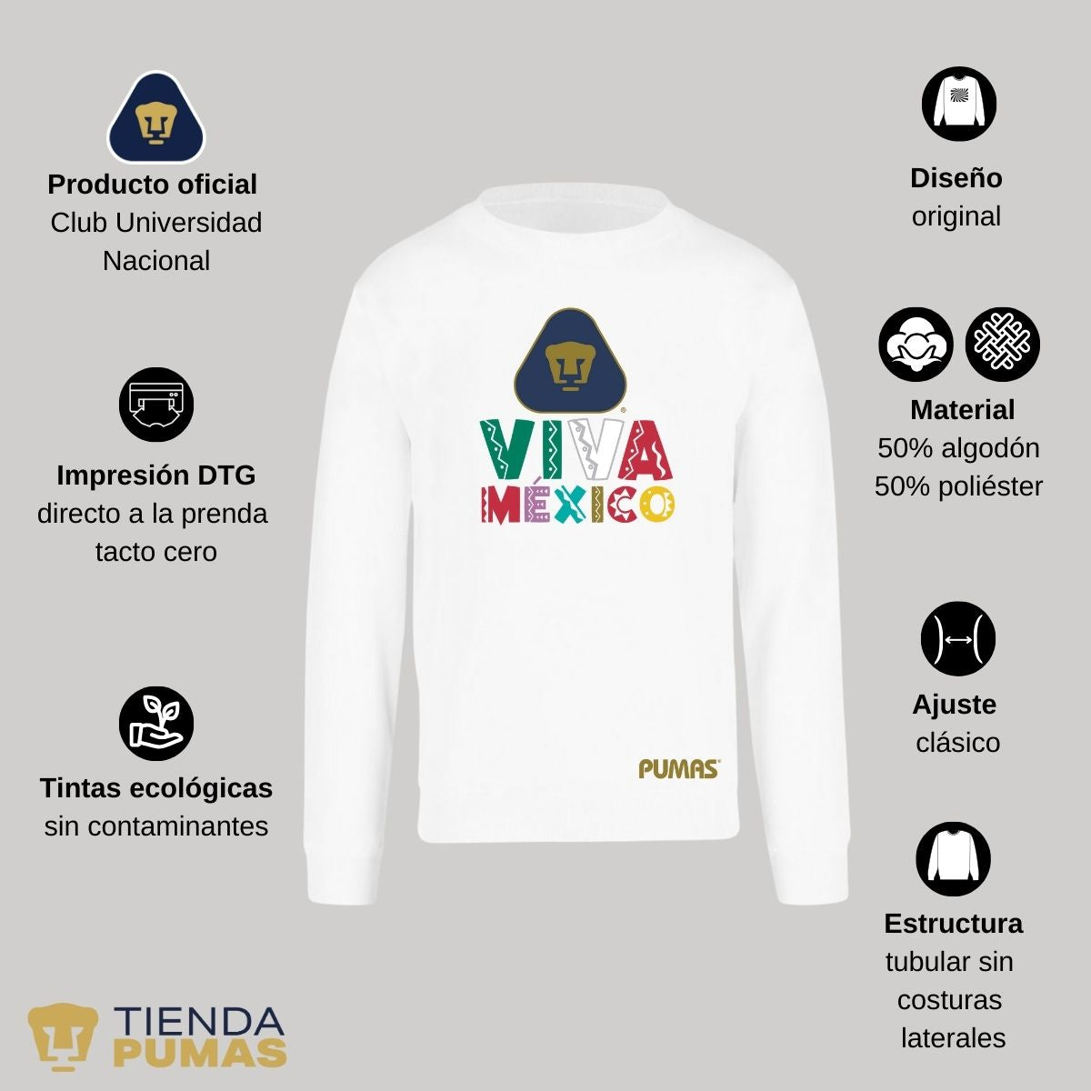 Sudadera Hombre Pumas UNAM Tricolor