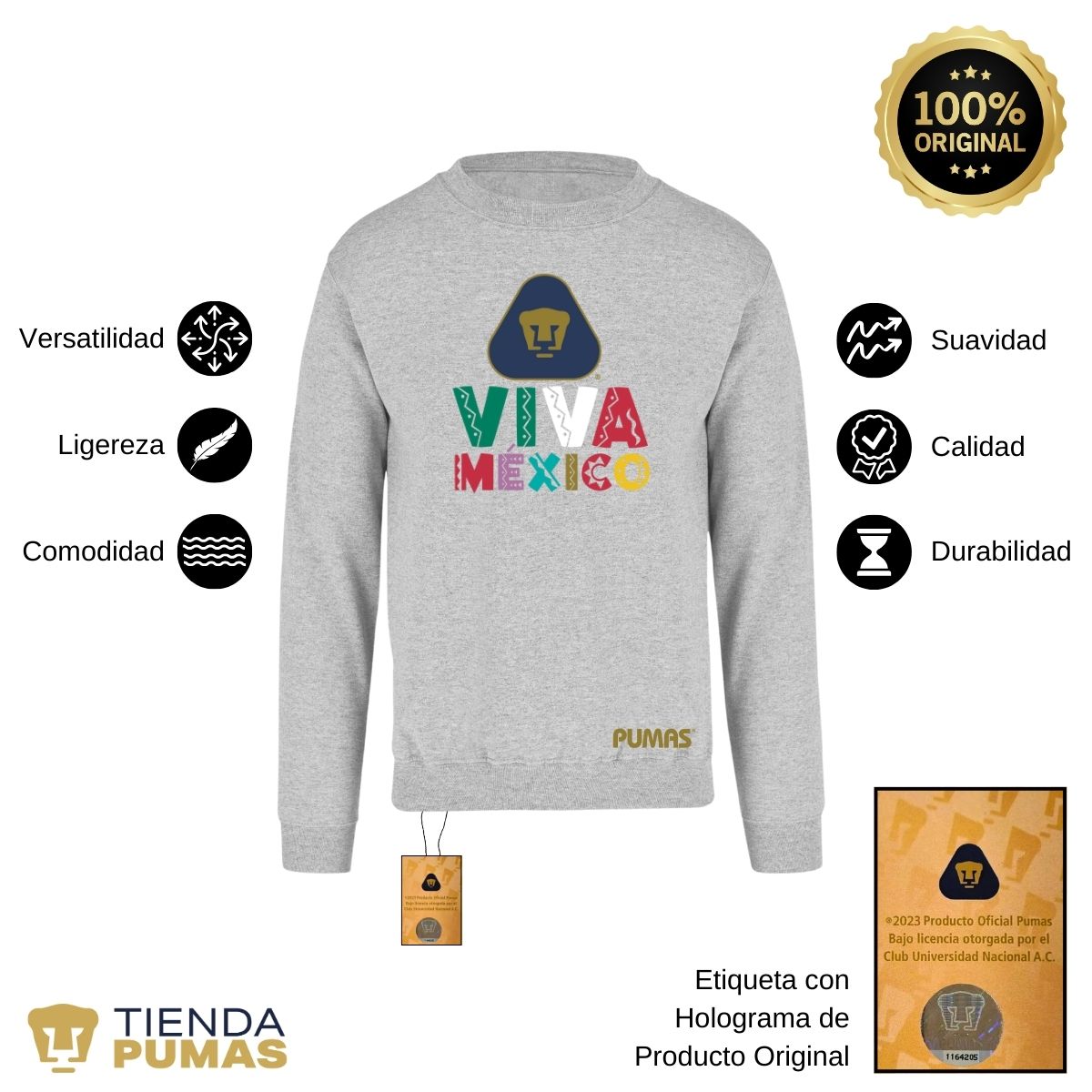 Sudadera Hombre Pumas UNAM Tricolor