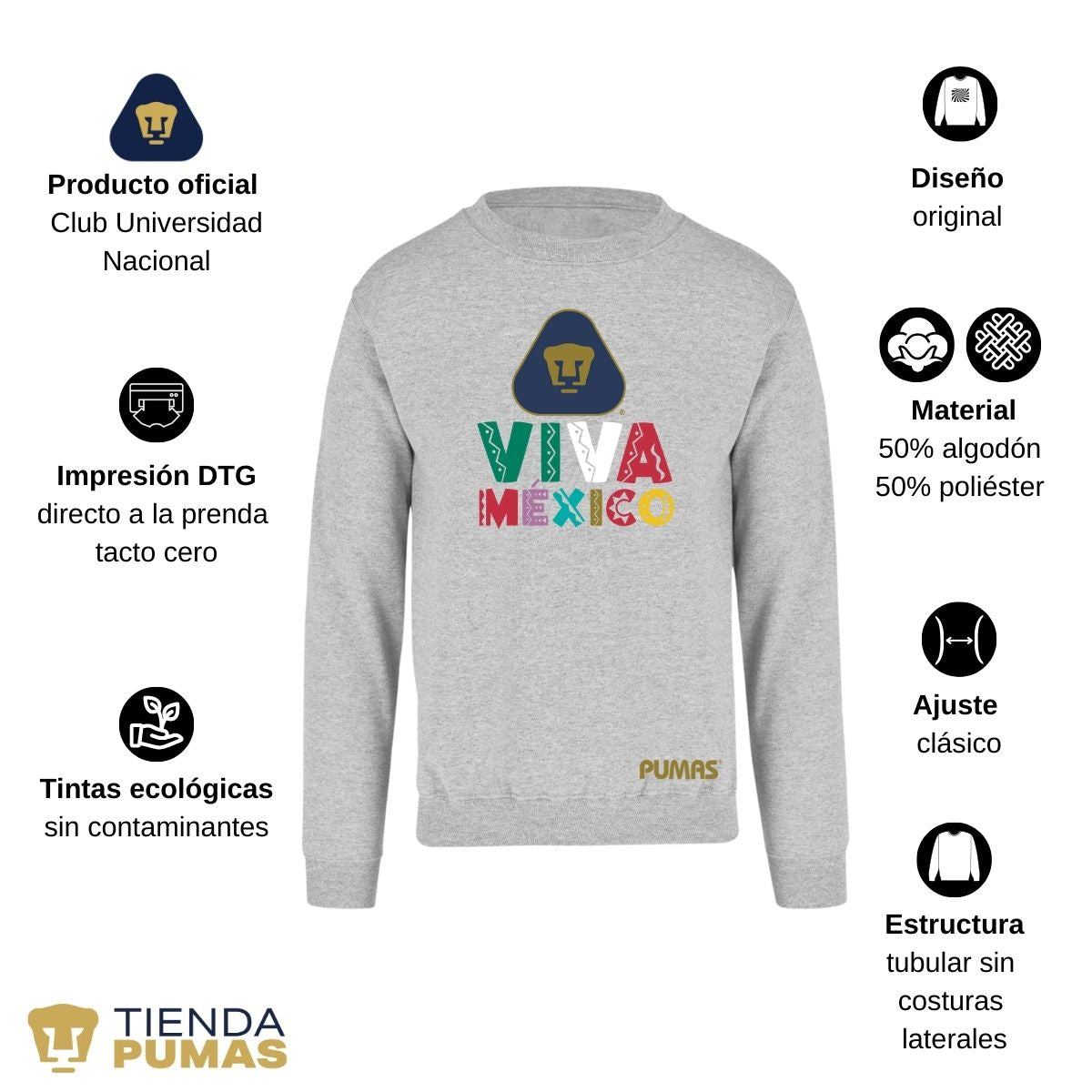 Sudadera Hombre Pumas UNAM Tricolor