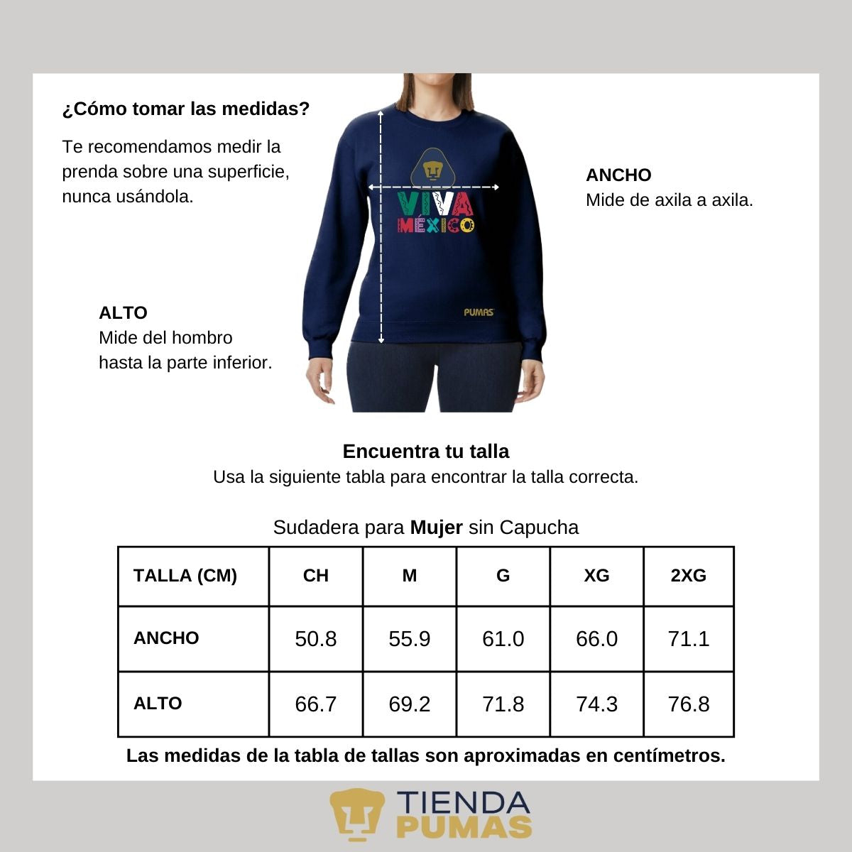 Sudadera Mujer Pumas UNAM Tricolor