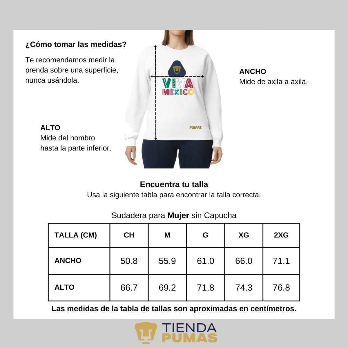 Sudadera Mujer Pumas UNAM Tricolor