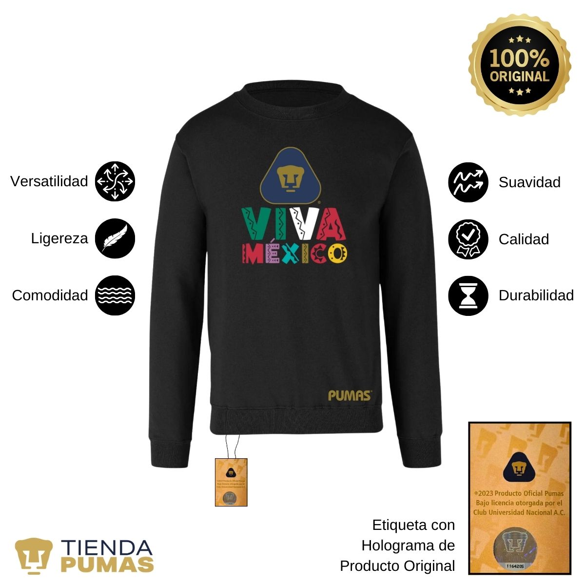 Sudadera Mujer Pumas UNAM Tricolor