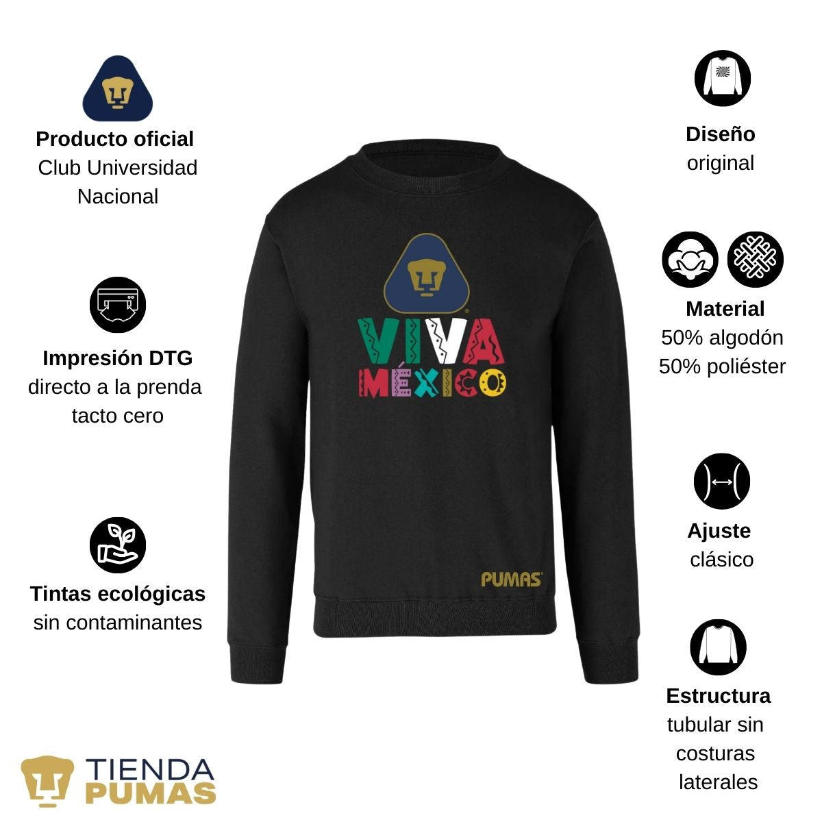 Sudadera Mujer Pumas UNAM Tricolor