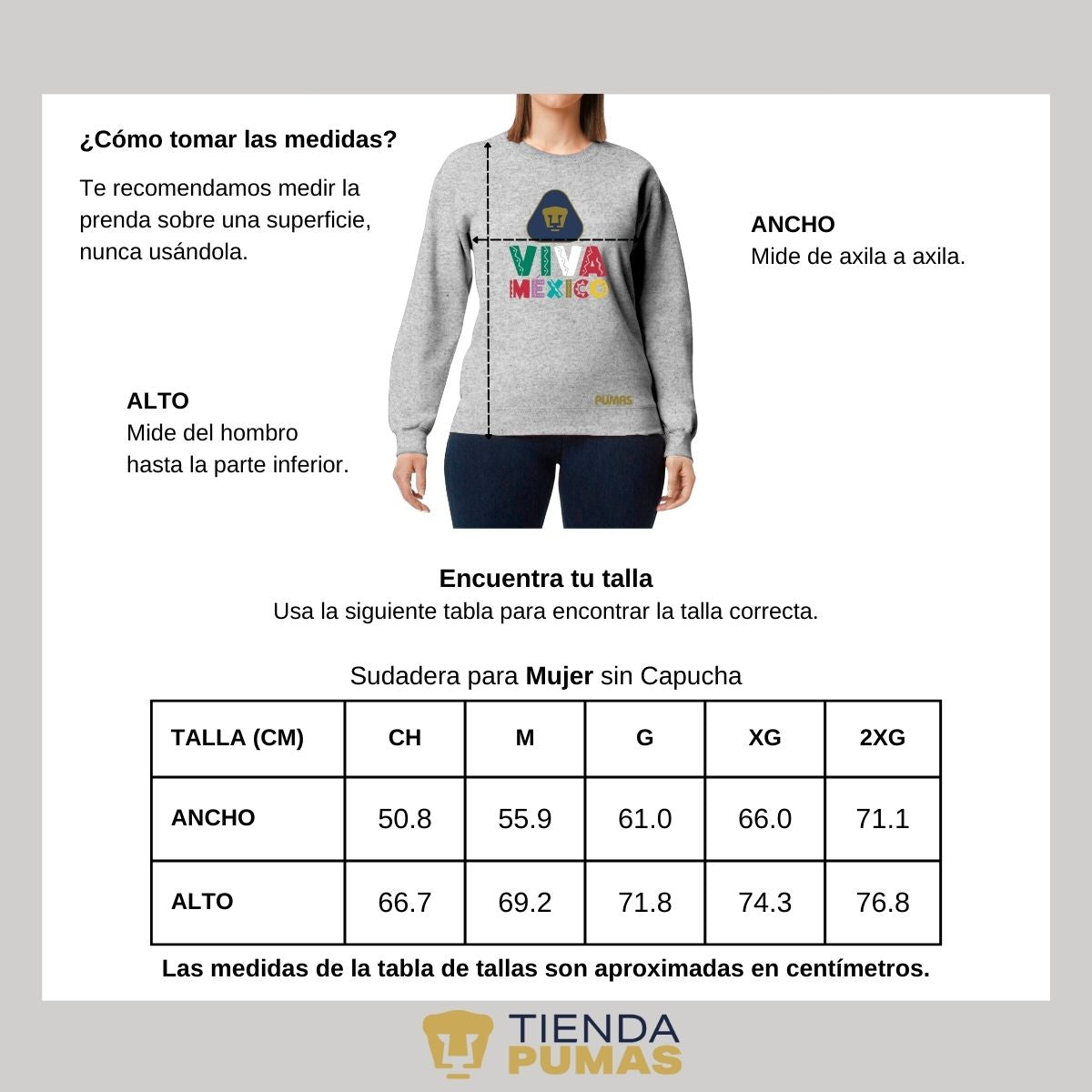 Sudadera Mujer Pumas UNAM Tricolor