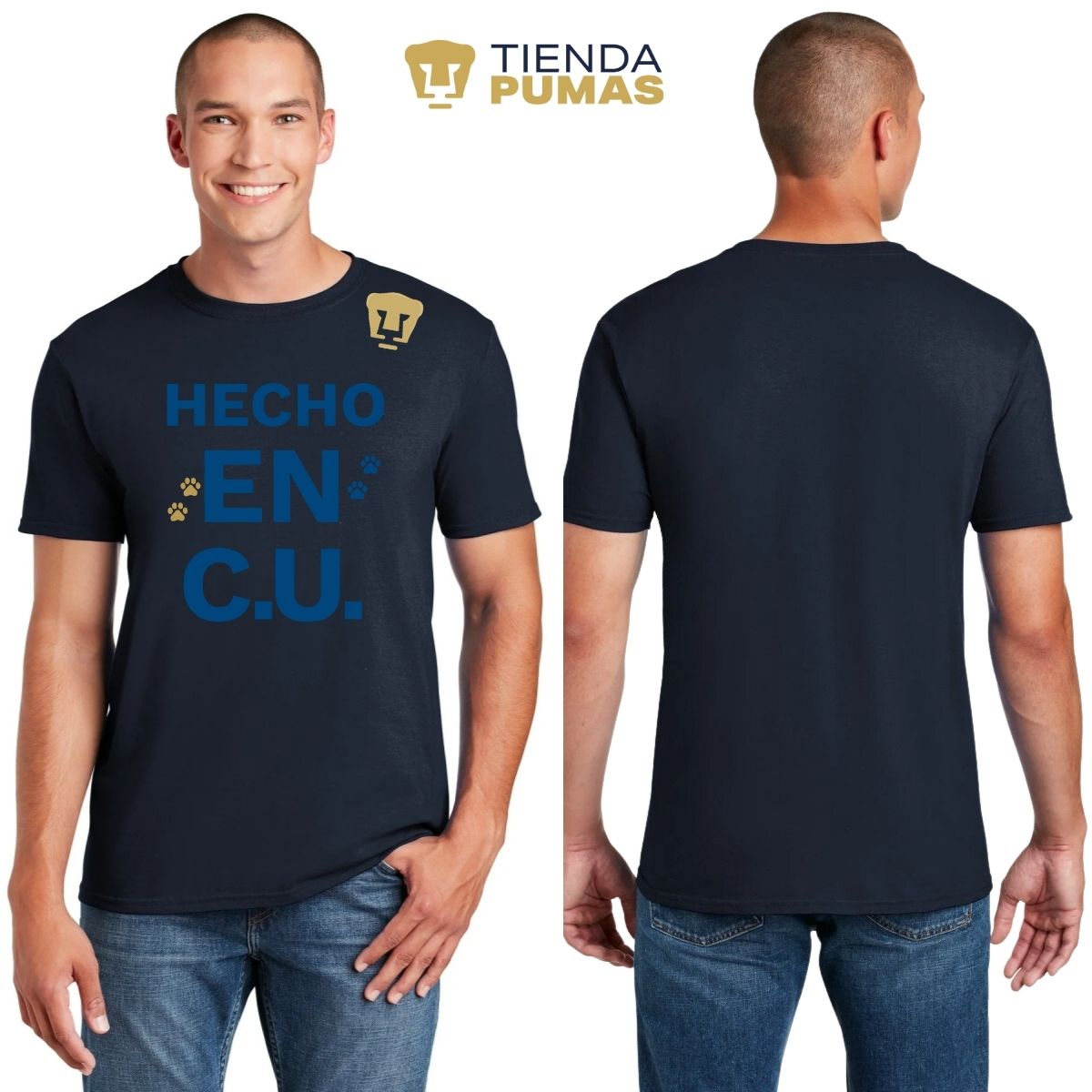 Playera Hombre Pumas UNAM Hecho en C.U. DTG-Vinil