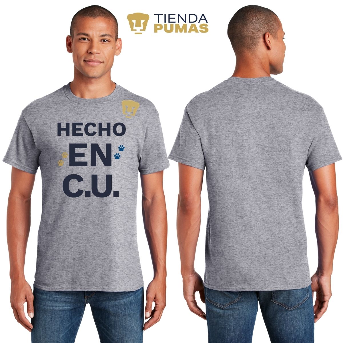 Playera Hombre Pumas UNAM Hecho en C.U. DTG-Vinil