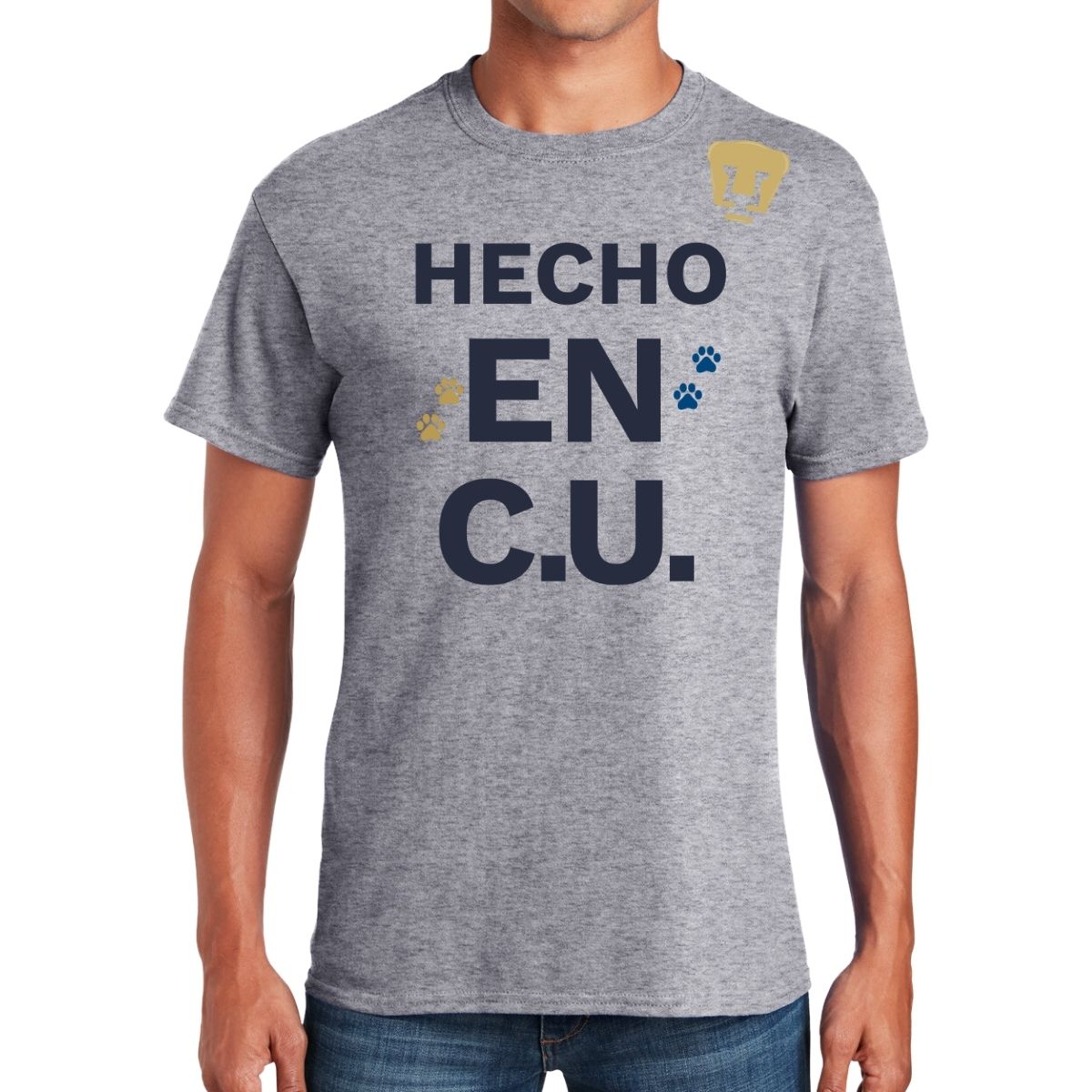 Playera Hombre Pumas UNAM Hecho en C.U. DTG-Vinil