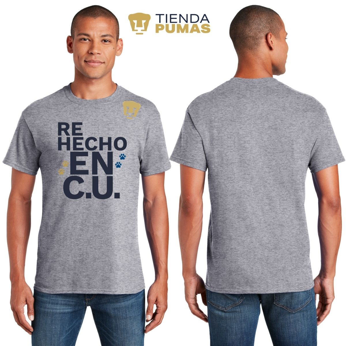 Playera Hombre Pumas UNAM Re Hecho en C.U. DTG-Vinil