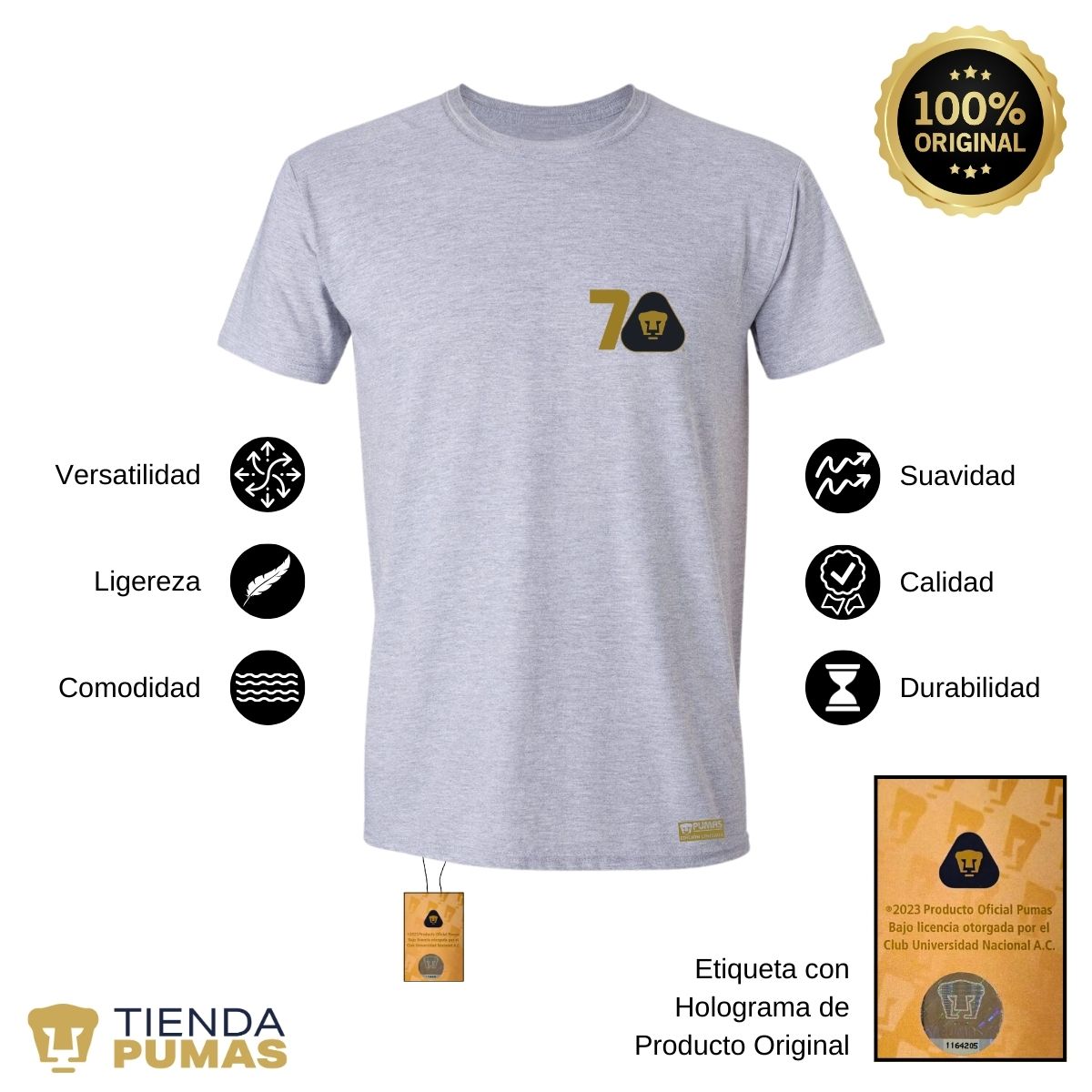 Playera Hombre Pumas UNAM 70 Años FYR Edición Limitada 4