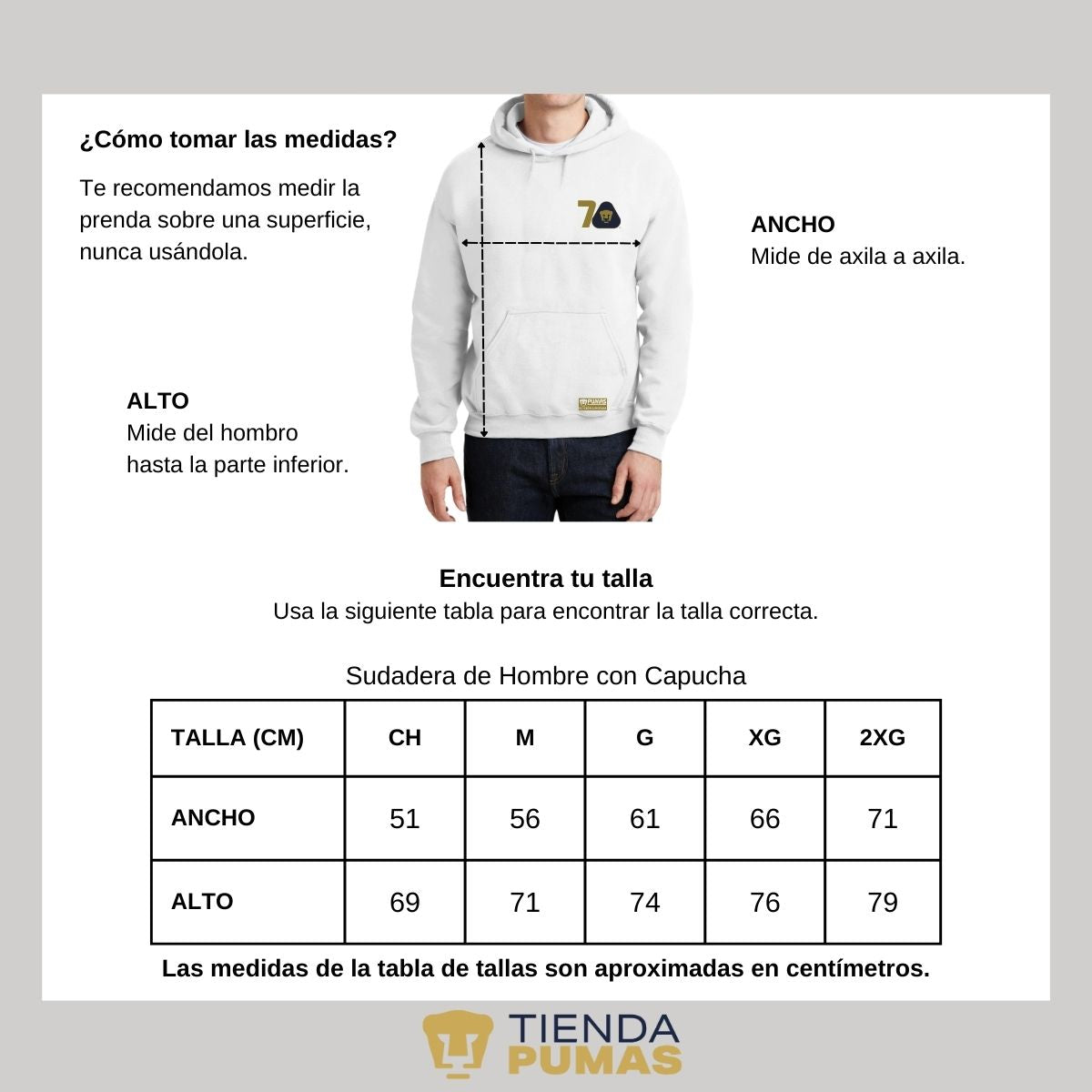 Sudadera Hombre Hoodie Pumas UNAM 70 Años FYR Edición Limitada 4