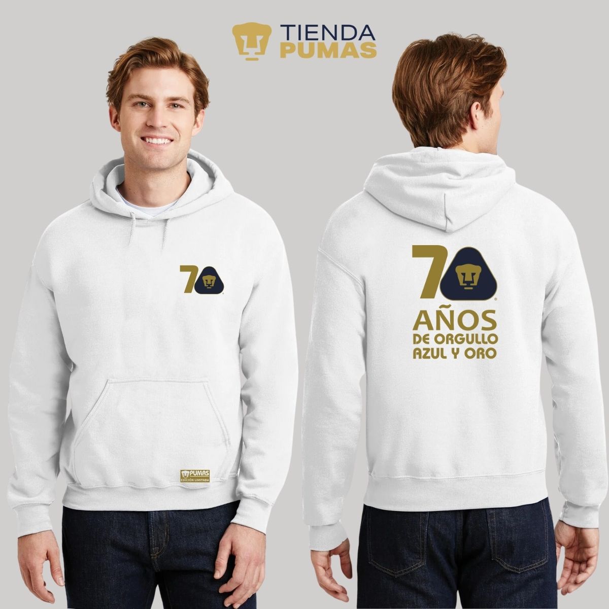 Sudadera Hombre Hoodie Pumas UNAM 70 Años FYR Edición Limitada 4