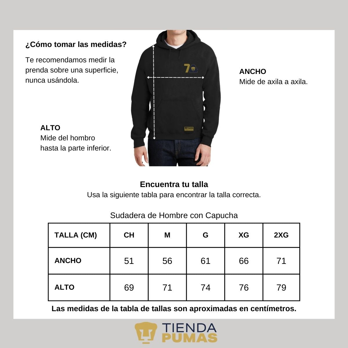 Sudadera Hombre Hoodie Pumas UNAM 70 Años FYR Edición Limitada 4