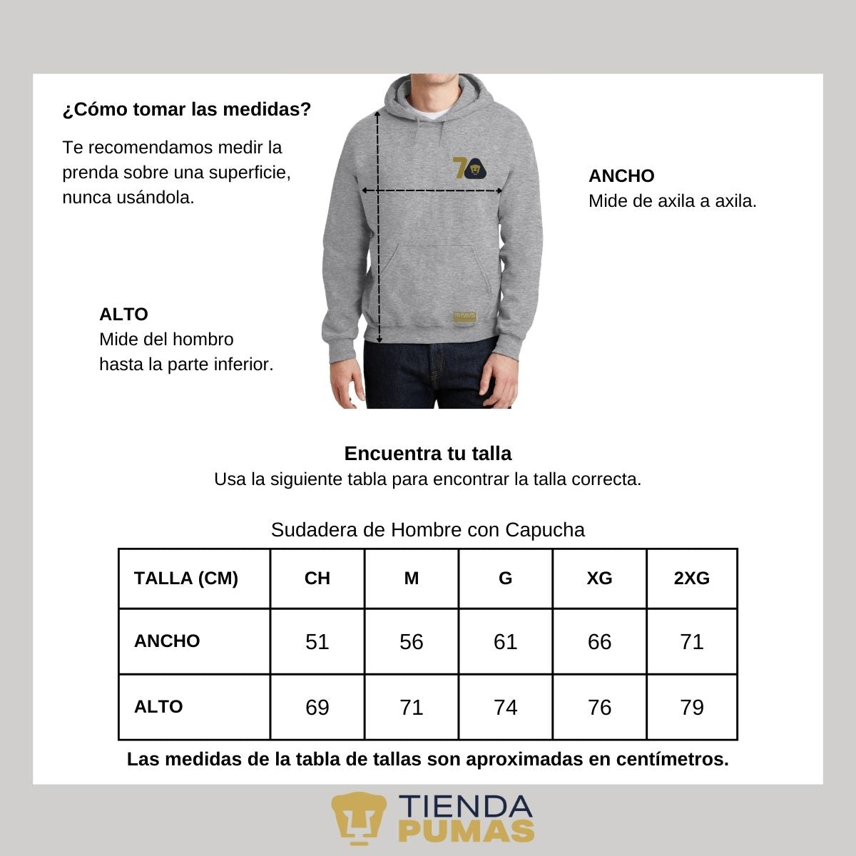 Sudadera Hombre Hoodie Pumas UNAM 70 Años FYR Edición Limitada 4