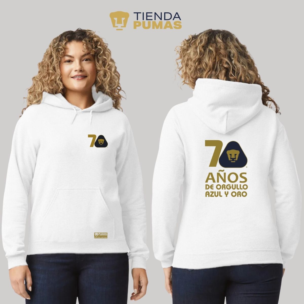 Sudadera Mujer Hoodie Pumas UNAM 70 Años FYR Edición Limitada 4