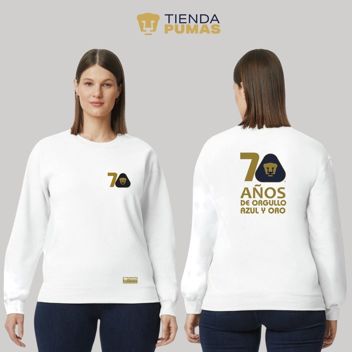 Sudadera Mujer Pumas UNAM 70 Años FYR Edición Limitada 4