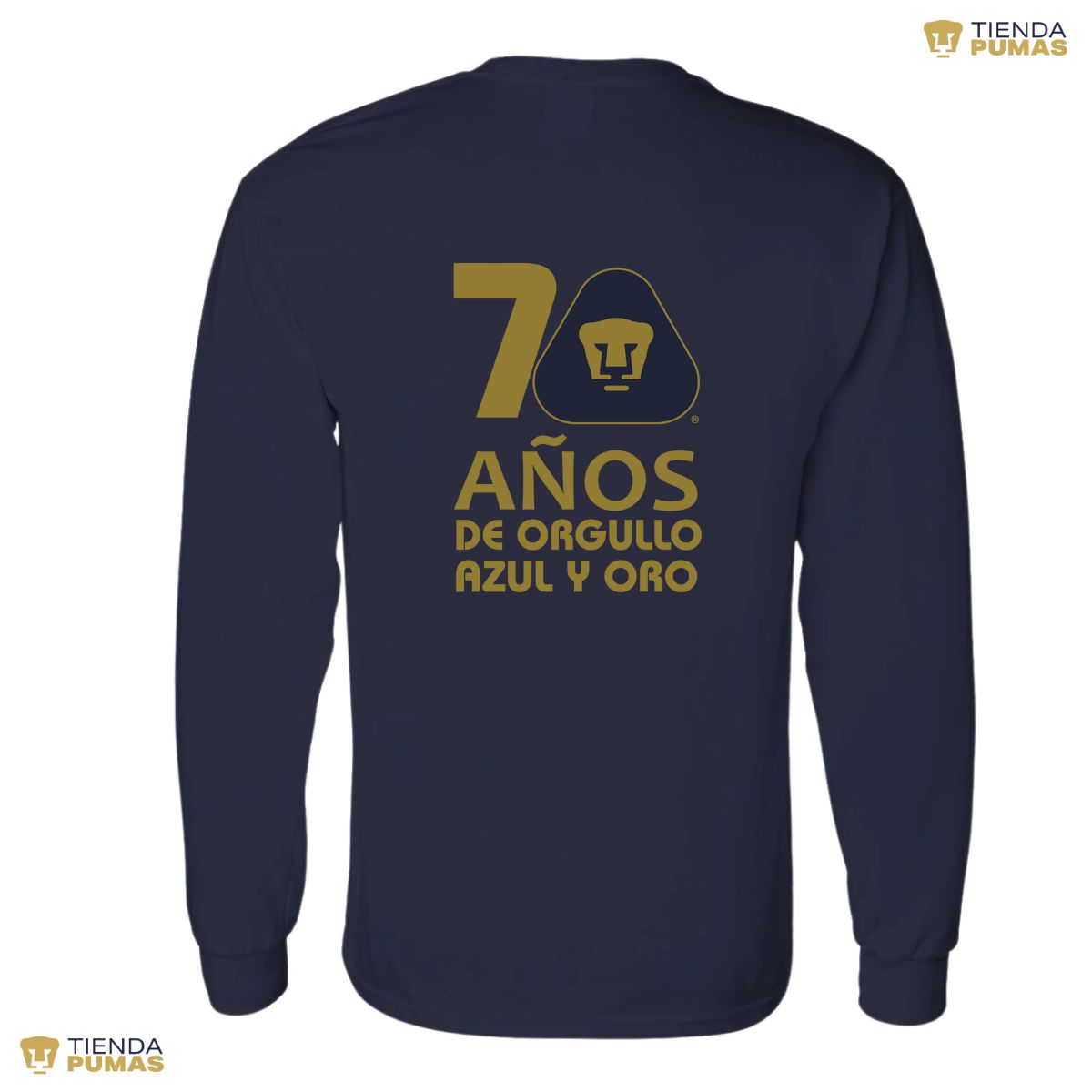 Playera Hombre Pumas UNAM Manga Larga 70 Años FYR Edición Limitada 4