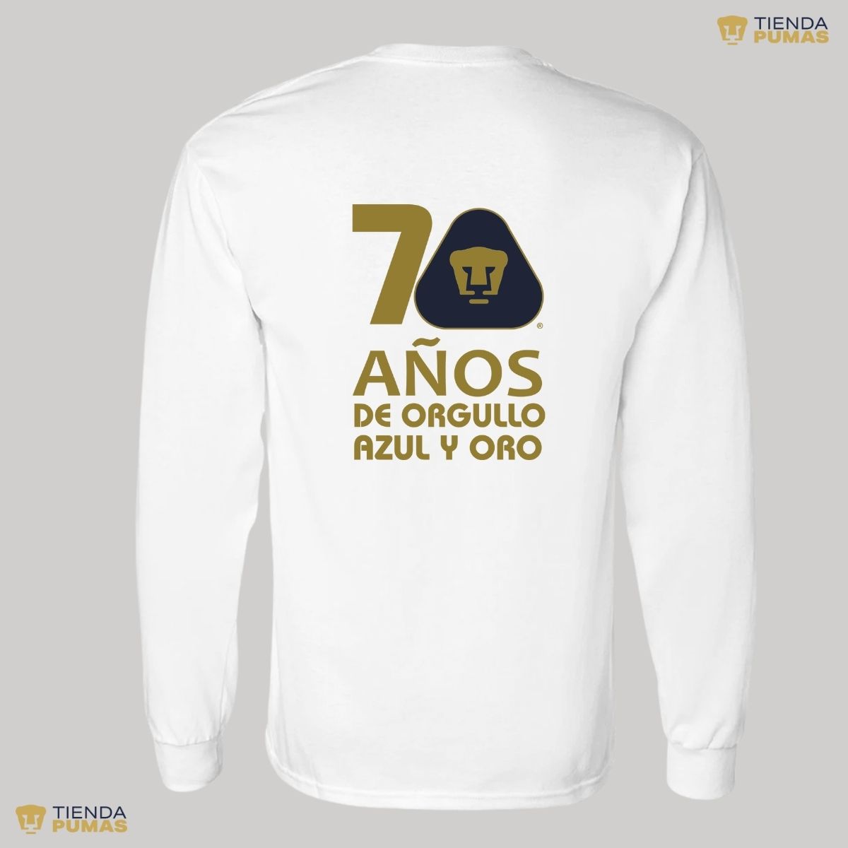 Playera Hombre Pumas UNAM Manga Larga 70 Años FYR Edición Limitada 4