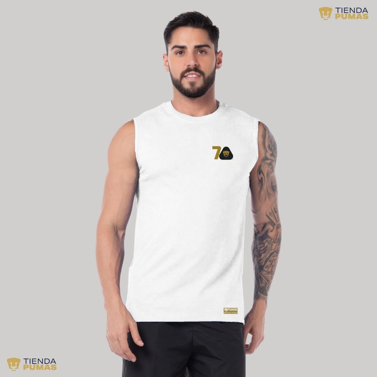 Playera Hombre Pumas UNAM Sin Manga 70 Años FYR Edición Limitada 4