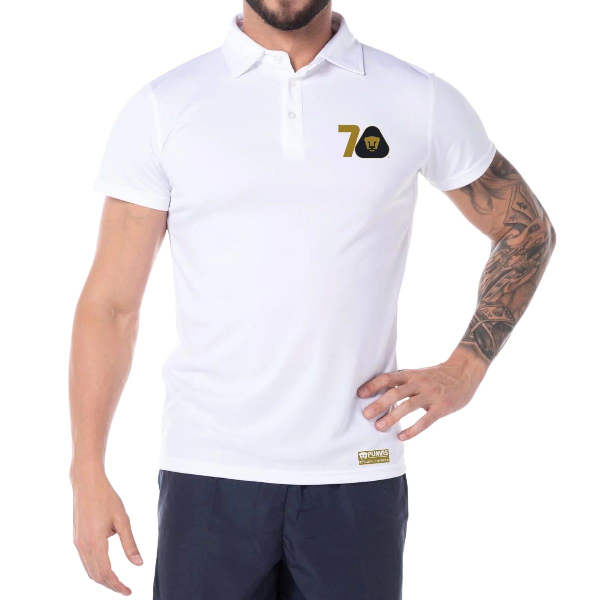 Playera Tipo Polo Transpirable Hombre Pumas UNAM 70 Años FYR Edición Limitada 4