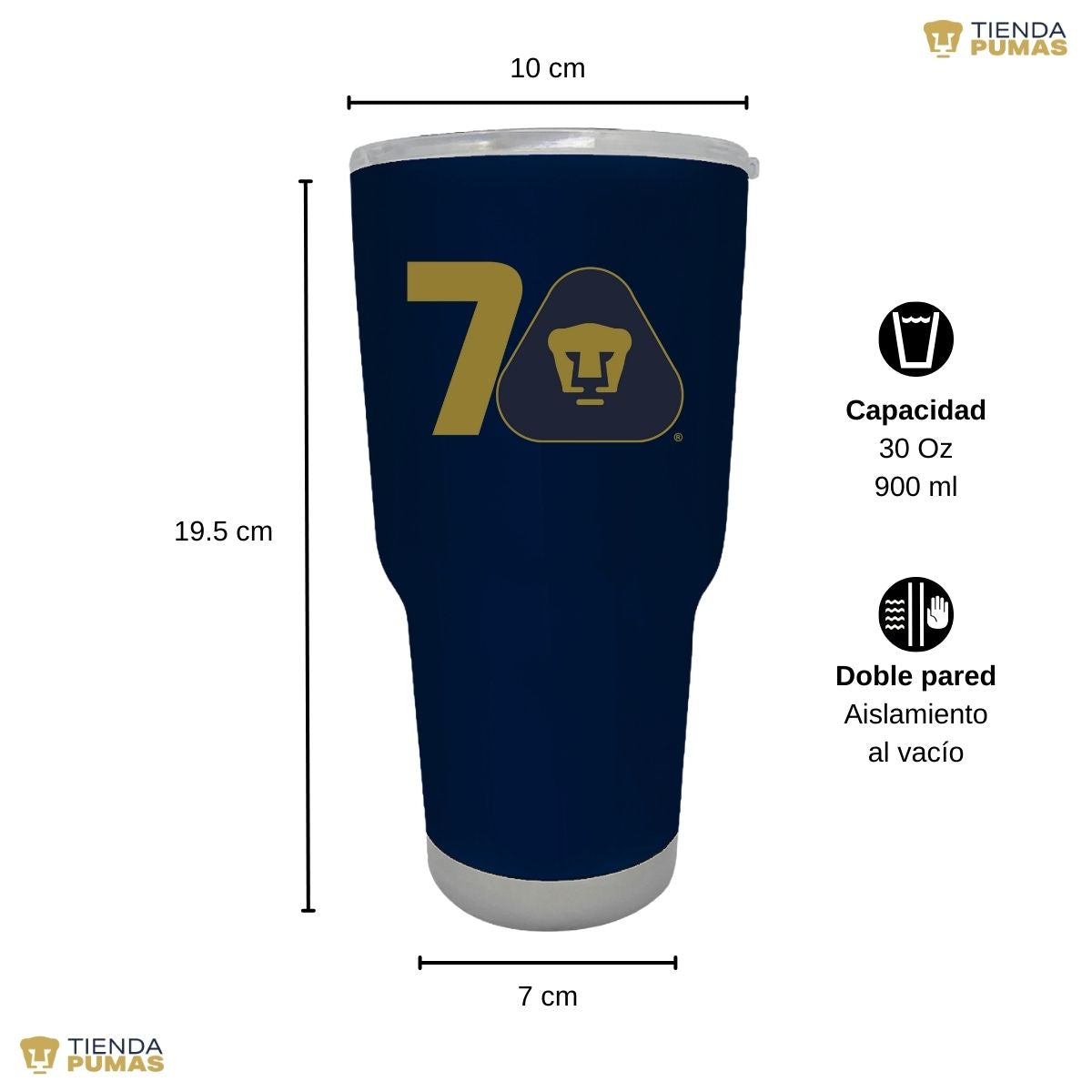 Termo 30 Oz Pumas UNAM 70 Años FYR Edición Limitada 4