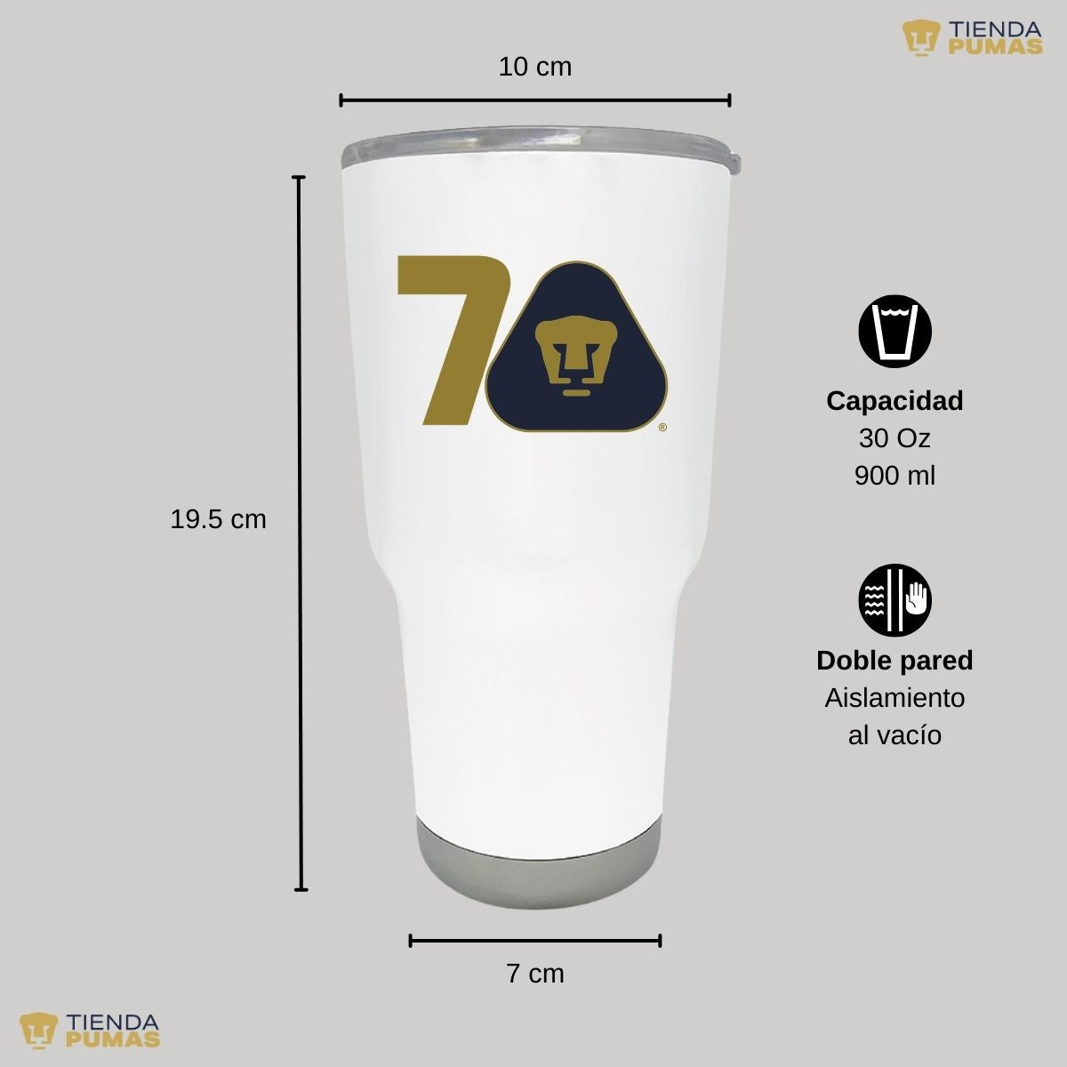 Termo 30 Oz Pumas UNAM 70 Años FYR Edición Limitada 4