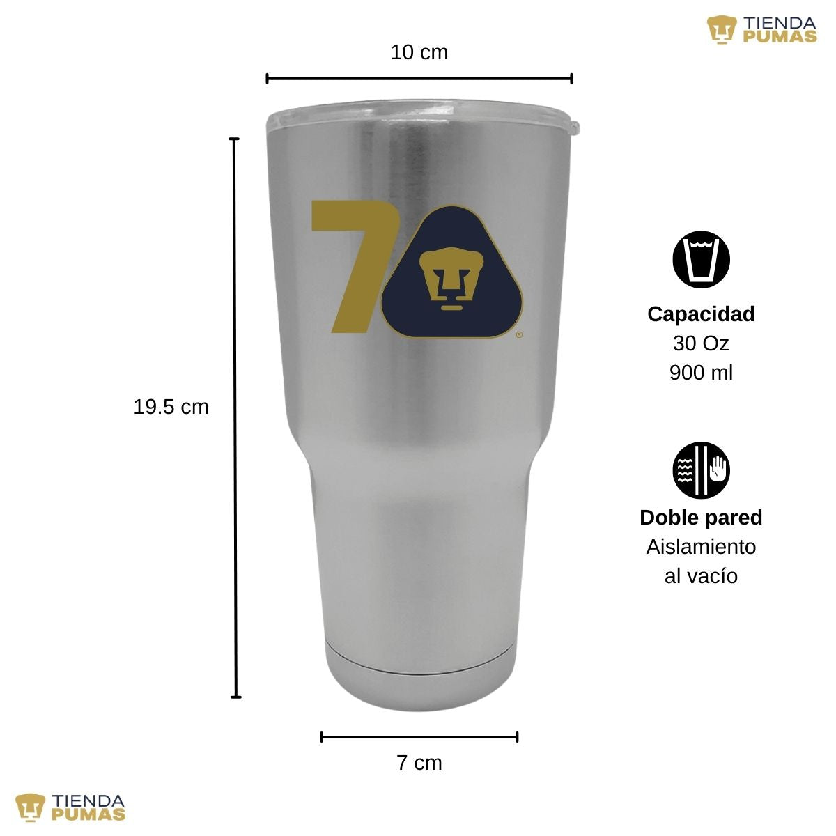 Termo 30 Oz Pumas UNAM 70 Años FYR Edición Limitada 4