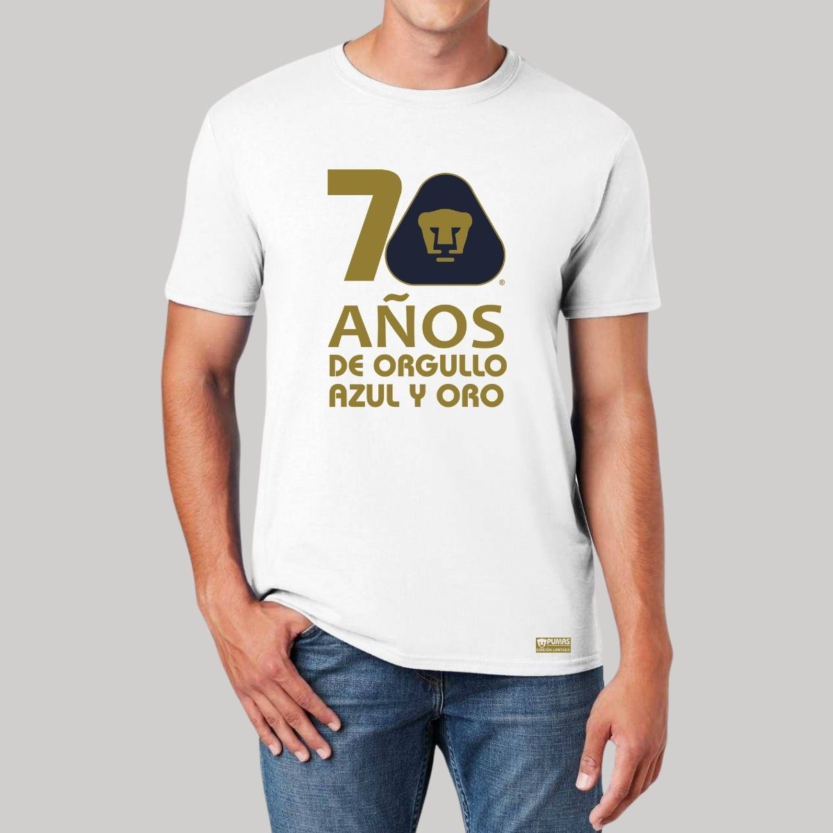 Playera Hombre Pumas UNAM 70 Años Fte Edición Limitada 4