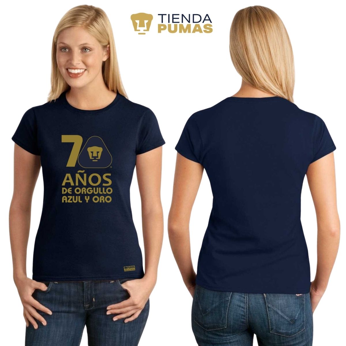 Playera Mujer Pumas UNAM 70 Años Fte Edición Limitada 4