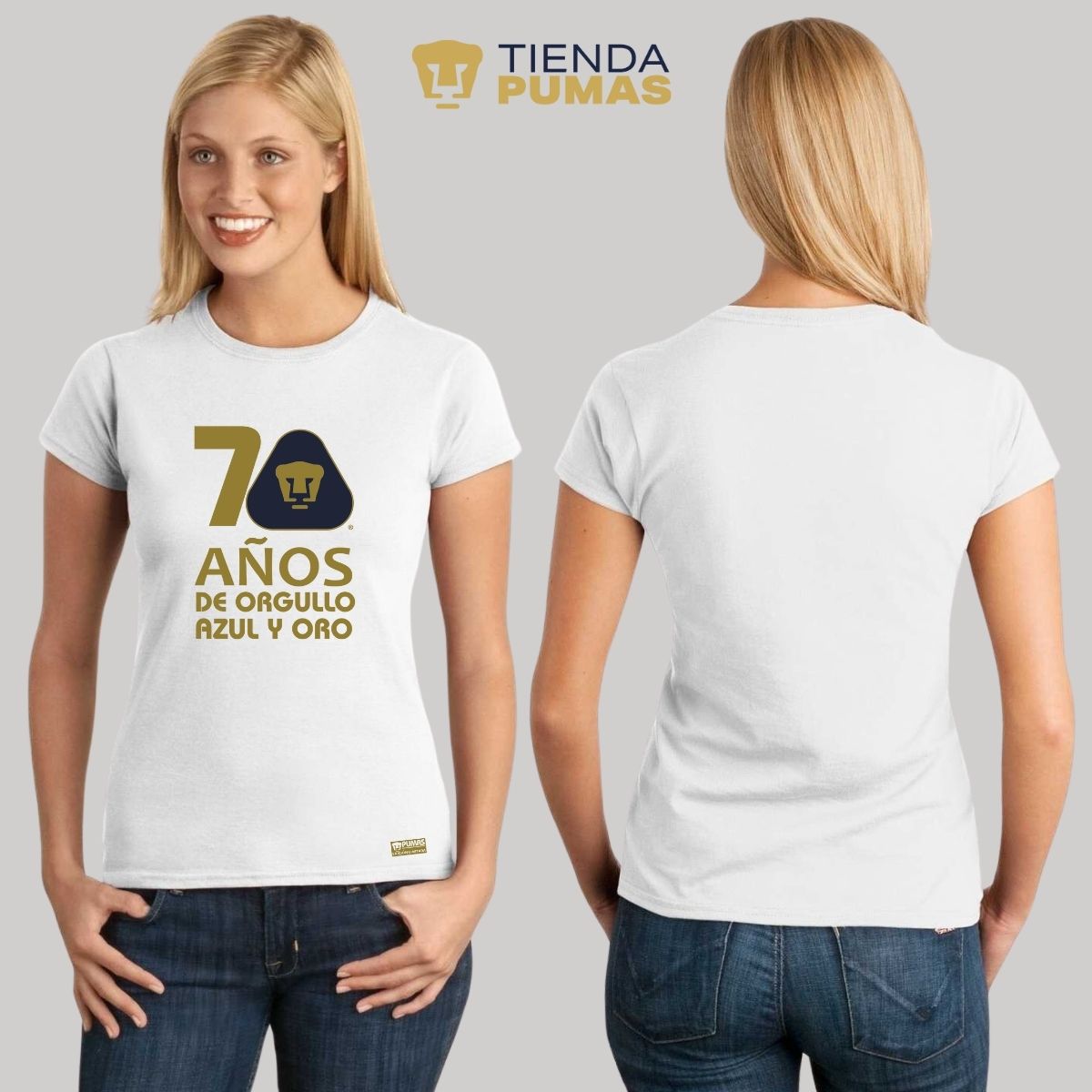 Playera Mujer Pumas UNAM 70 Años Fte Edición Limitada 4