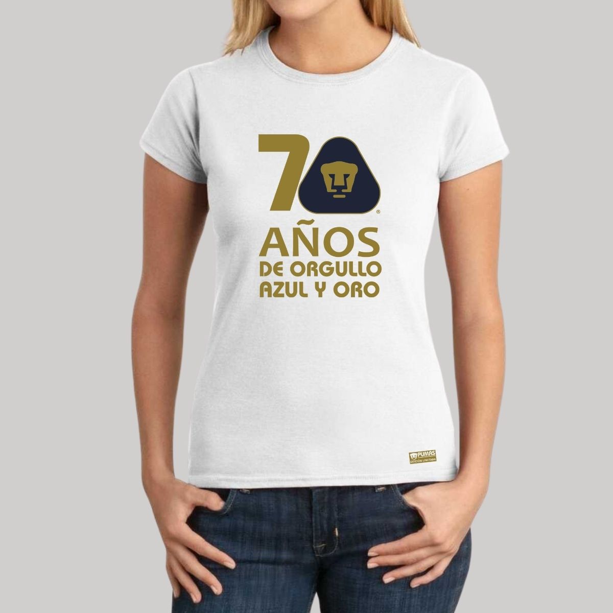 Playera Mujer Pumas UNAM 70 Años Fte Edición Limitada 4