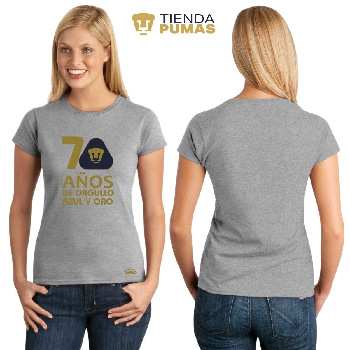 Playera Mujer Pumas UNAM 70 Años Fte Edición Limitada 4