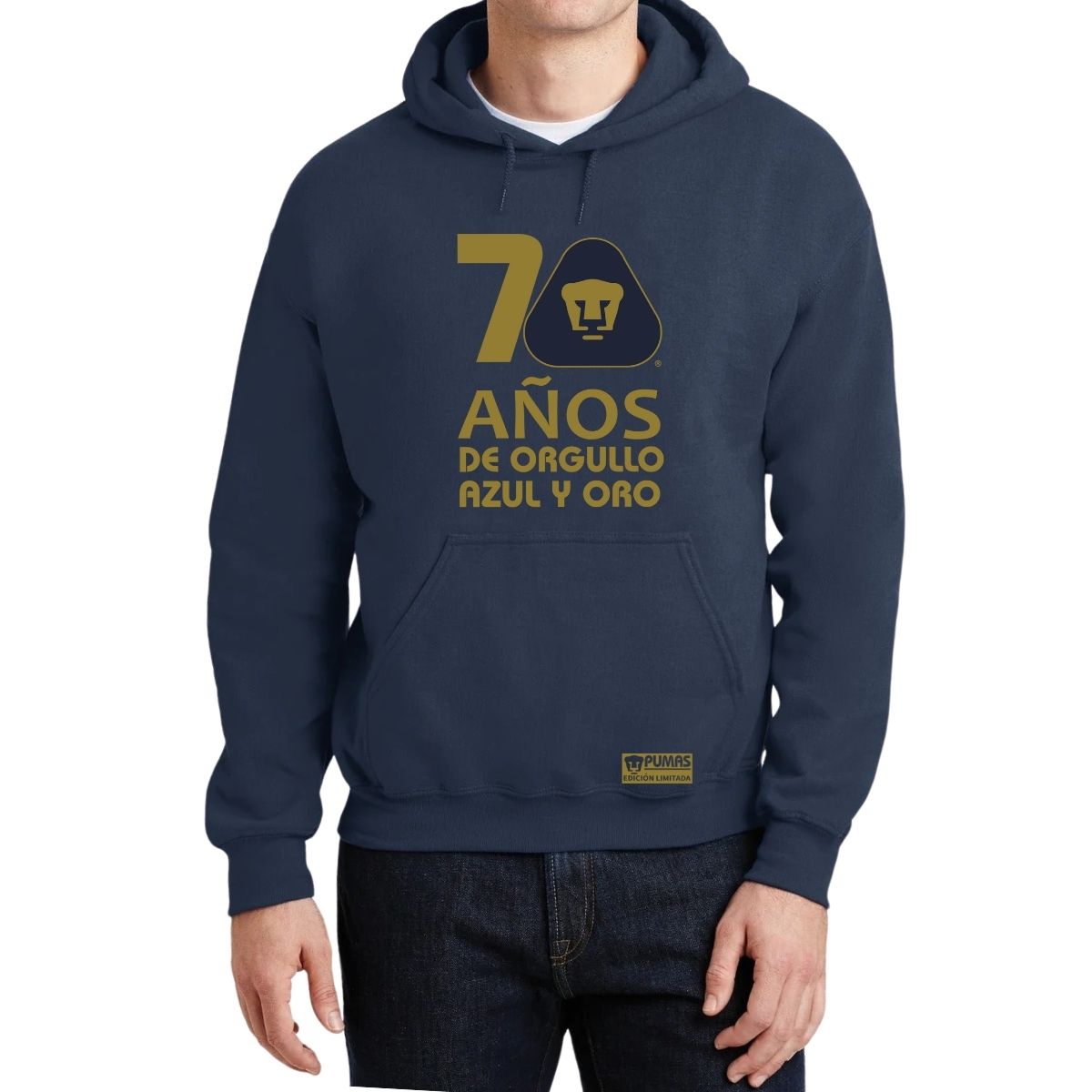 Sudadera Hombre Hoodie Pumas UNAM 70 Años Fte Edición Limitada 4