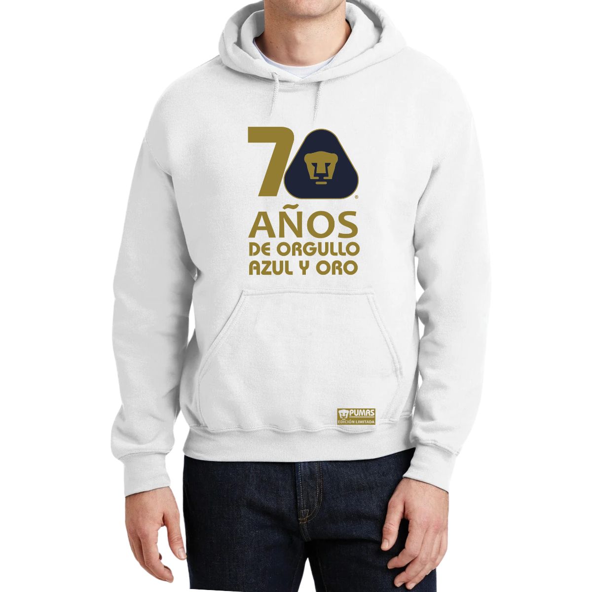 Sudadera Hombre Hoodie Pumas UNAM 70 Años Fte Edición Limitada 4