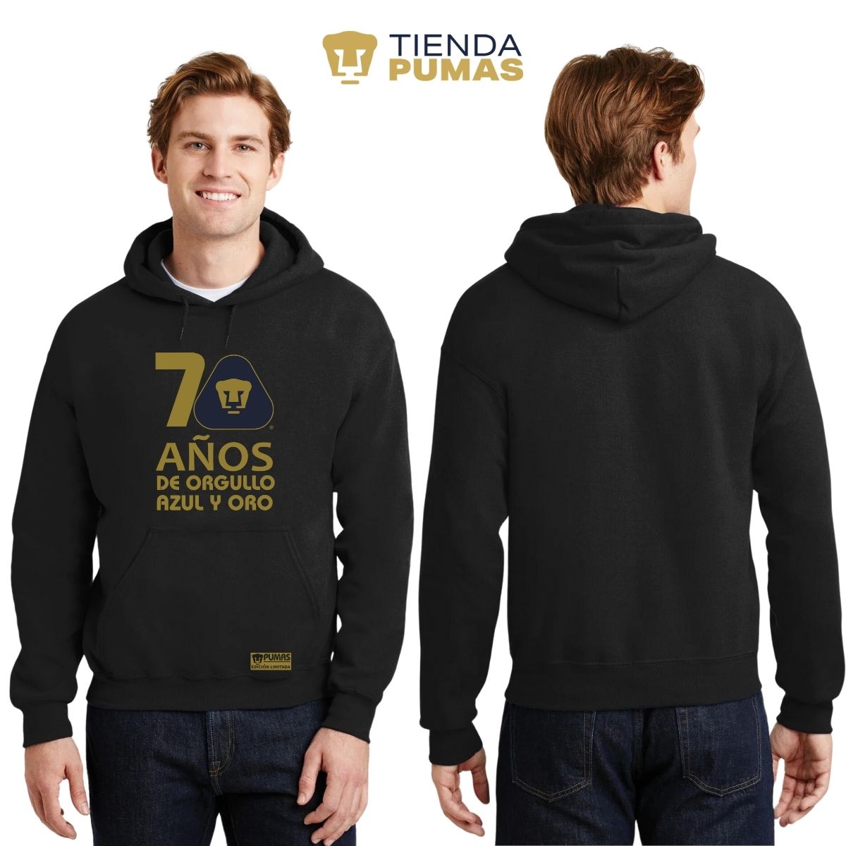 Sudadera Hombre Hoodie Pumas UNAM 70 Años Fte Edición Limitada 4