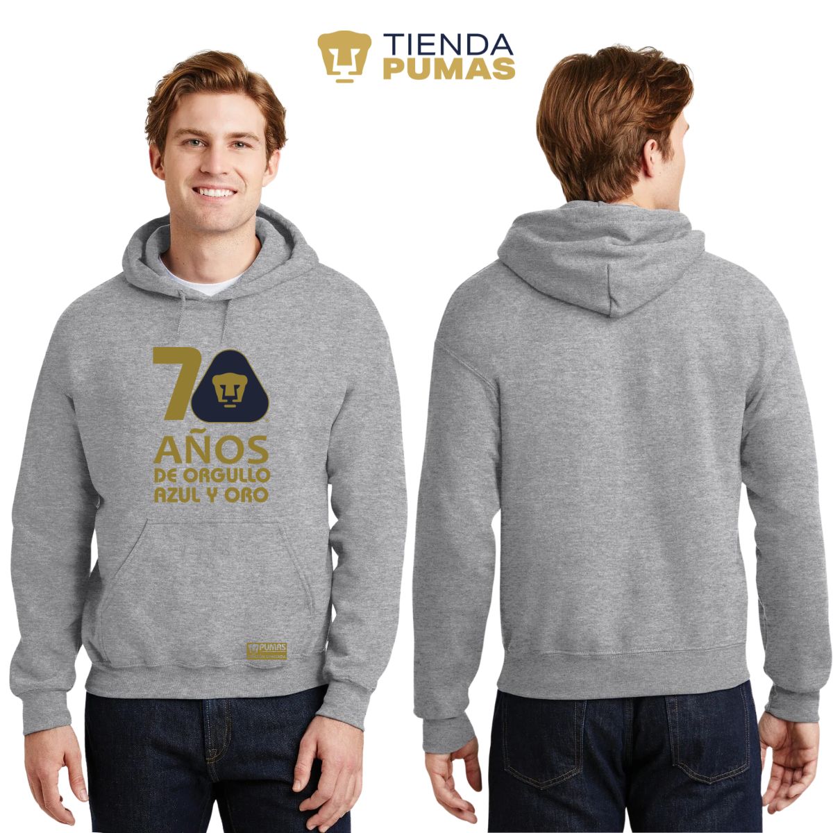 Sudadera Hombre Hoodie Pumas UNAM 70 Años Fte Edición Limitada 4