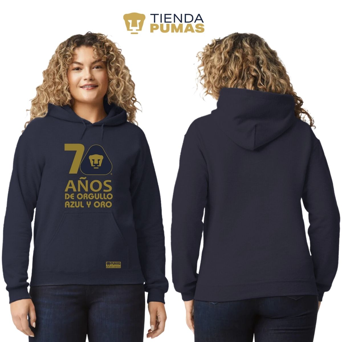 Sudadera Mujer Hoodie Pumas UNAM 70 Años Fte Edición Limitada 4