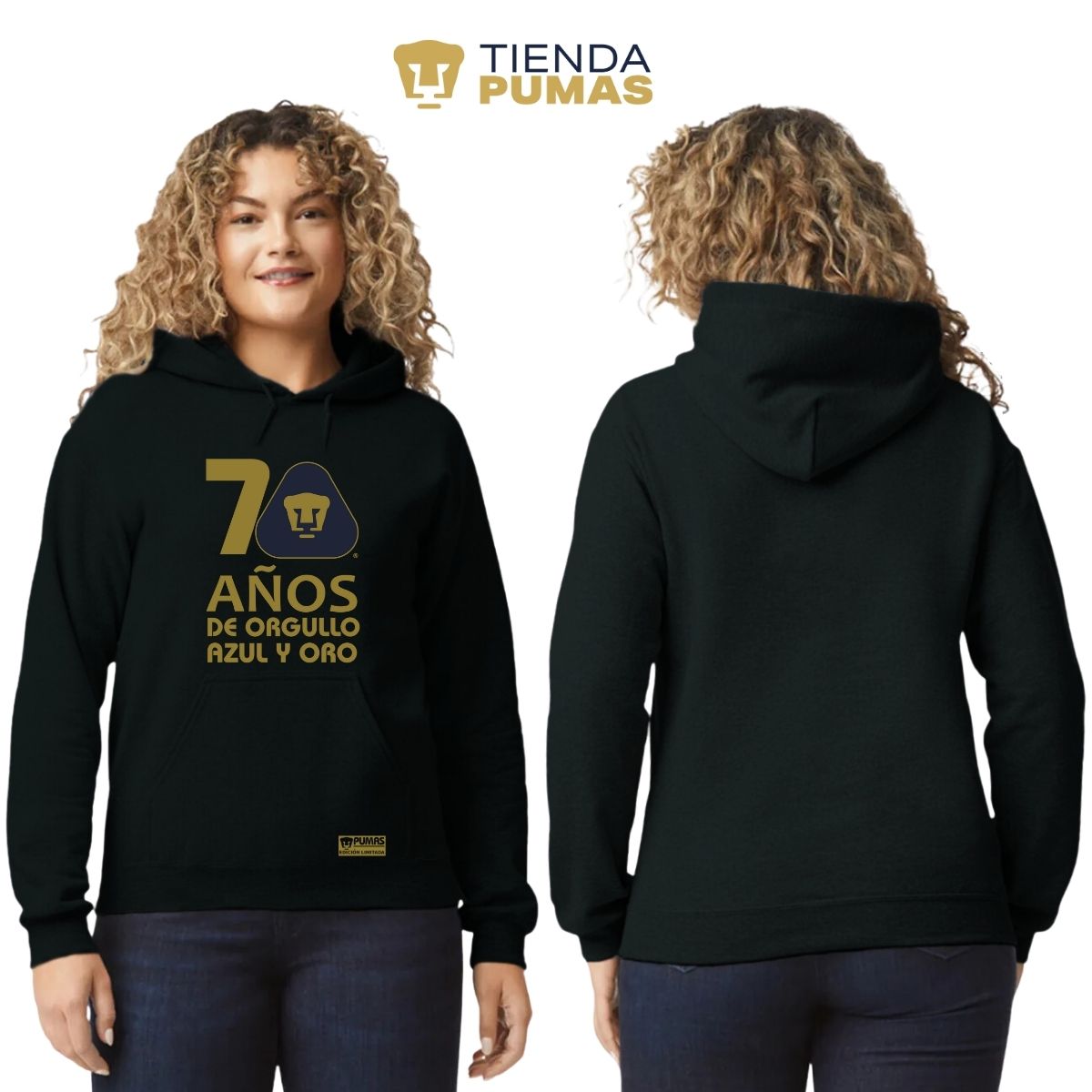 Sudadera Mujer Hoodie Pumas UNAM 70 Años Fte Edición Limitada 4