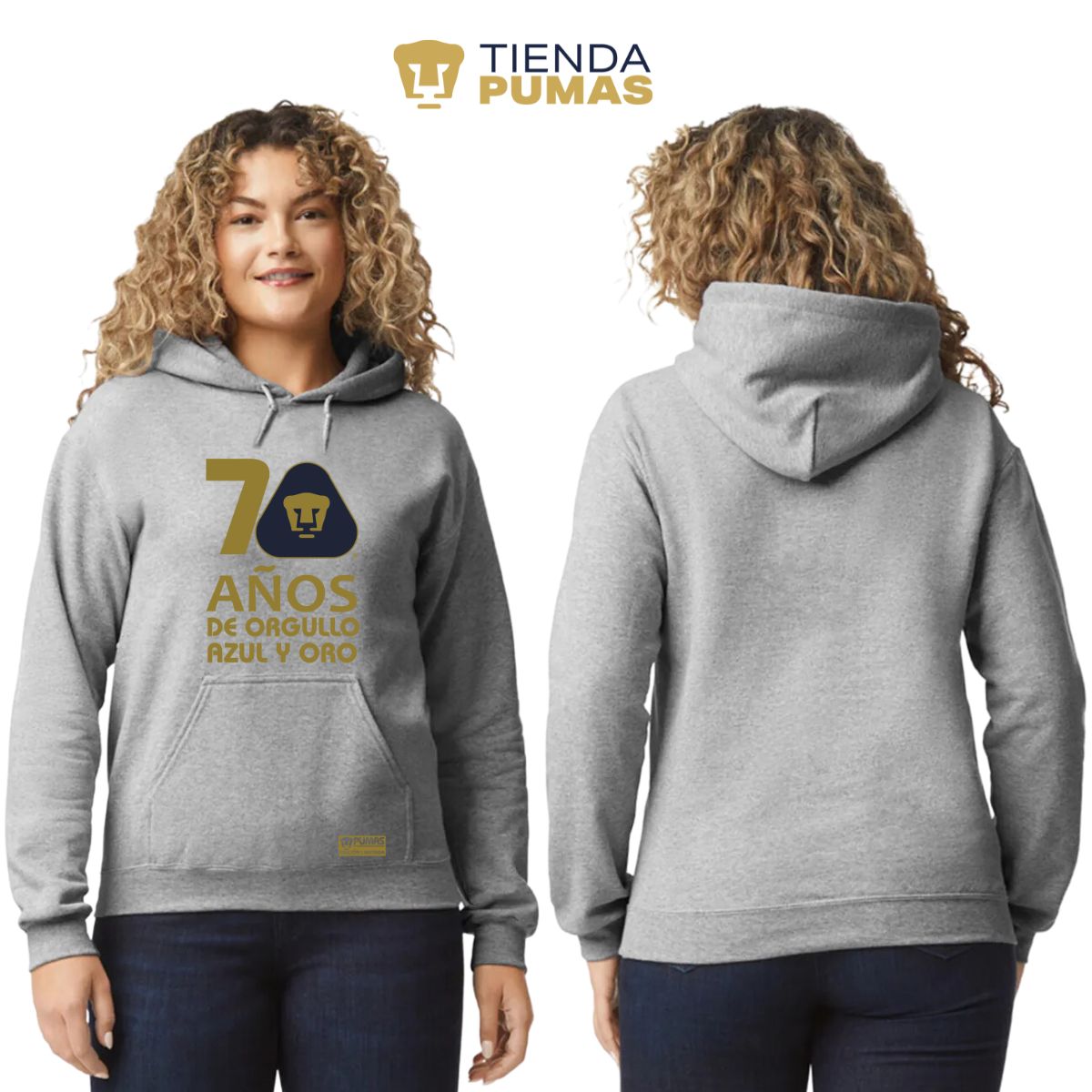 Sudadera Mujer Hoodie Pumas UNAM 70 Años Fte Edición Limitada 4