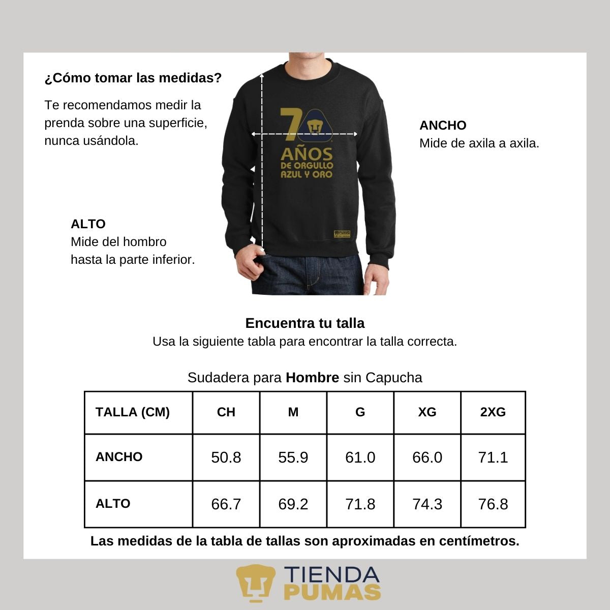 Sudadera Hombre Pumas UNAM 70 Años Fte Edición Limitada 4