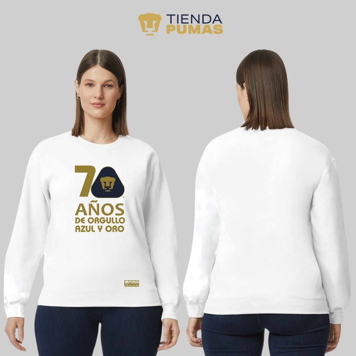 Sudadera Mujer Pumas UNAM 70 Años Fte Edición Limitada 4