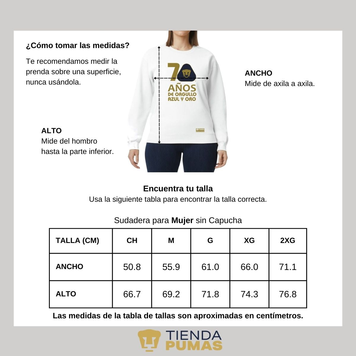 Sudadera Mujer Pumas UNAM 70 Años Fte Edición Limitada 4