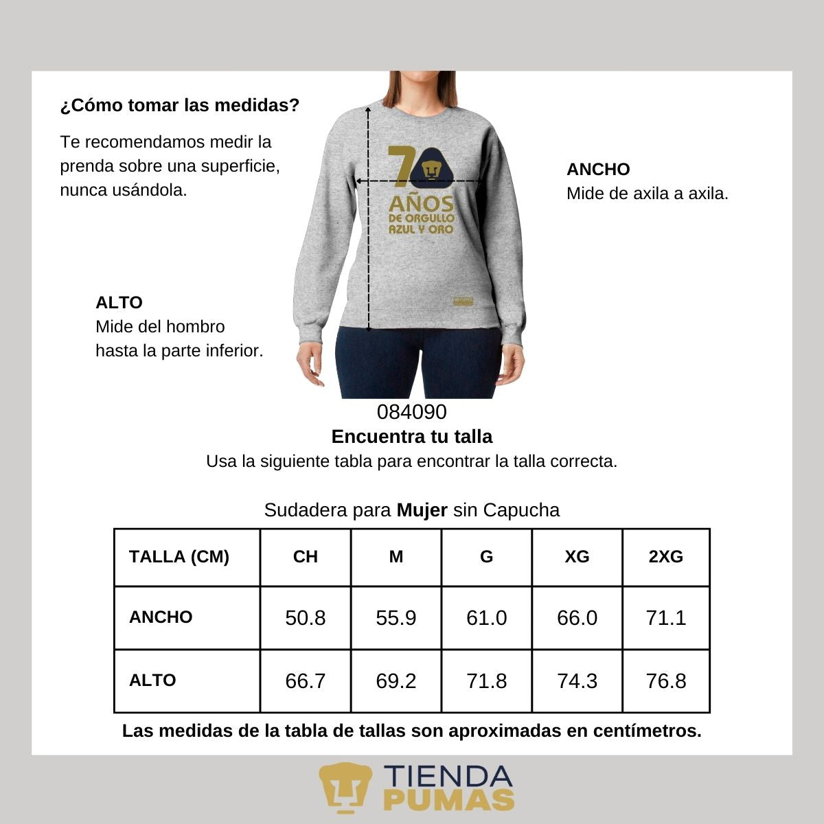 Sudadera Mujer Pumas UNAM 70 Años Fte Edición Limitada 4