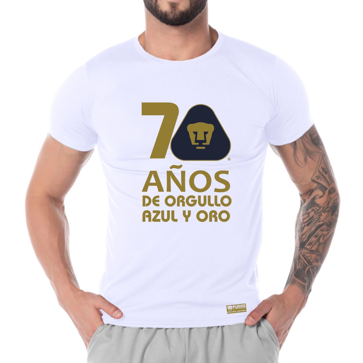 Playera Transpirable Hombre Pumas UNAM 70 Años Fte Edición Limitada 4