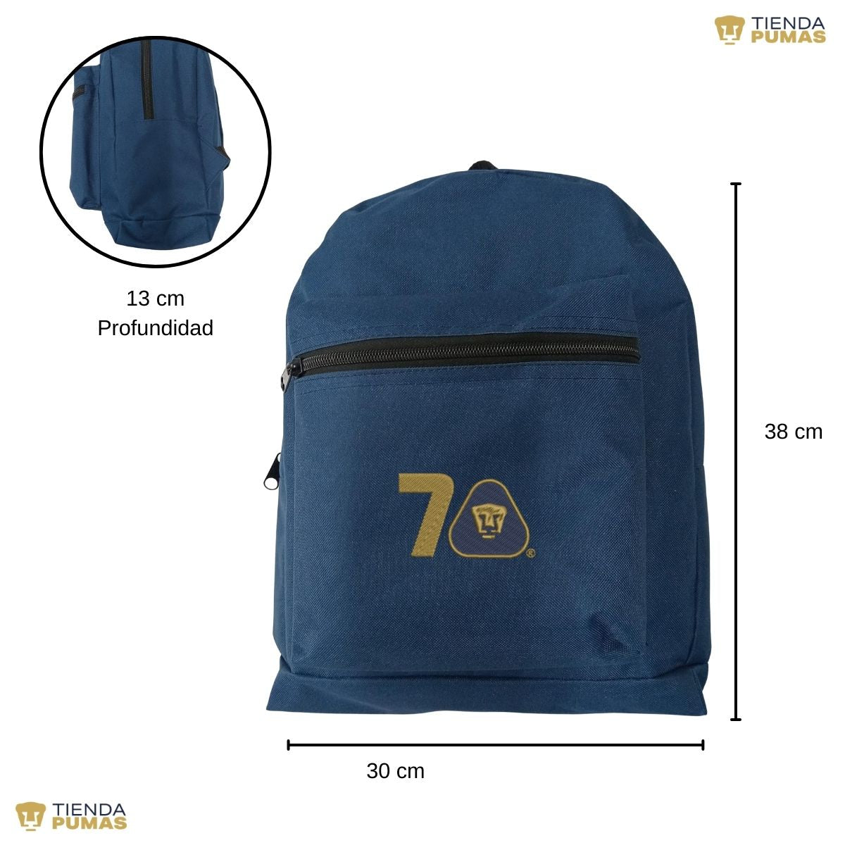 Mochila Escolar Pumas UNAM 70 Años Bordado Edición Limitada 4