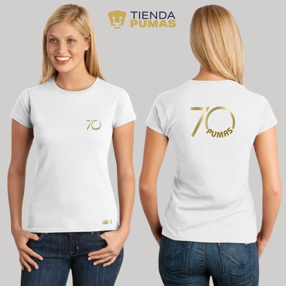 Playera Mujer Pumas UNAM 70 Aniversario FYR Edición Limitada 4